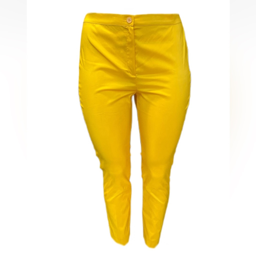 NWT Marina Rinaldi Women's Yellow Renior Skinny Pants Size 18